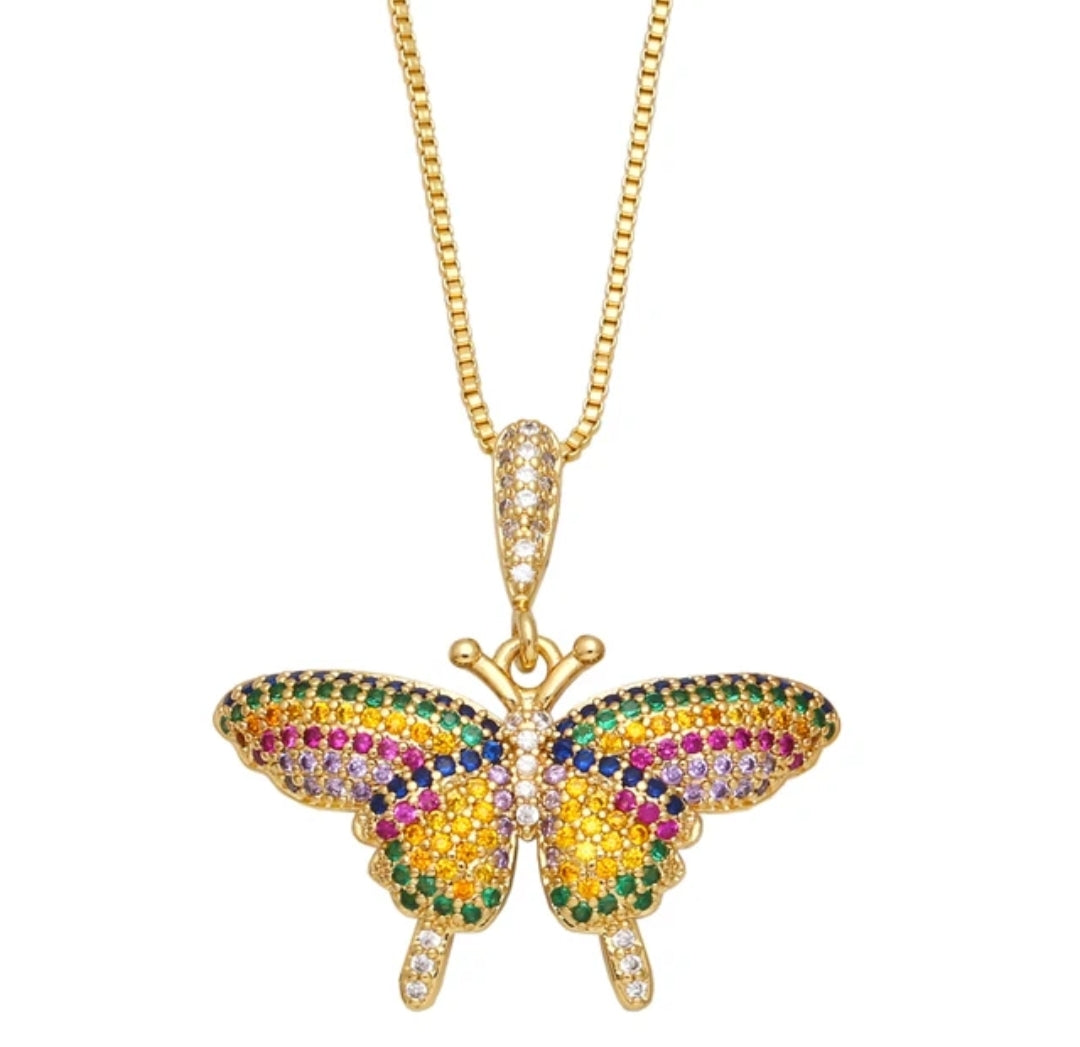 Collar Mariposa Arcoiris