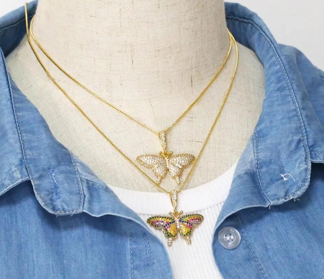 Collar Mariposa Arcoiris